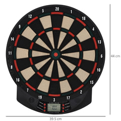 HOMCOM Plastic Electronic Dartboard w/ 6 Darts Black