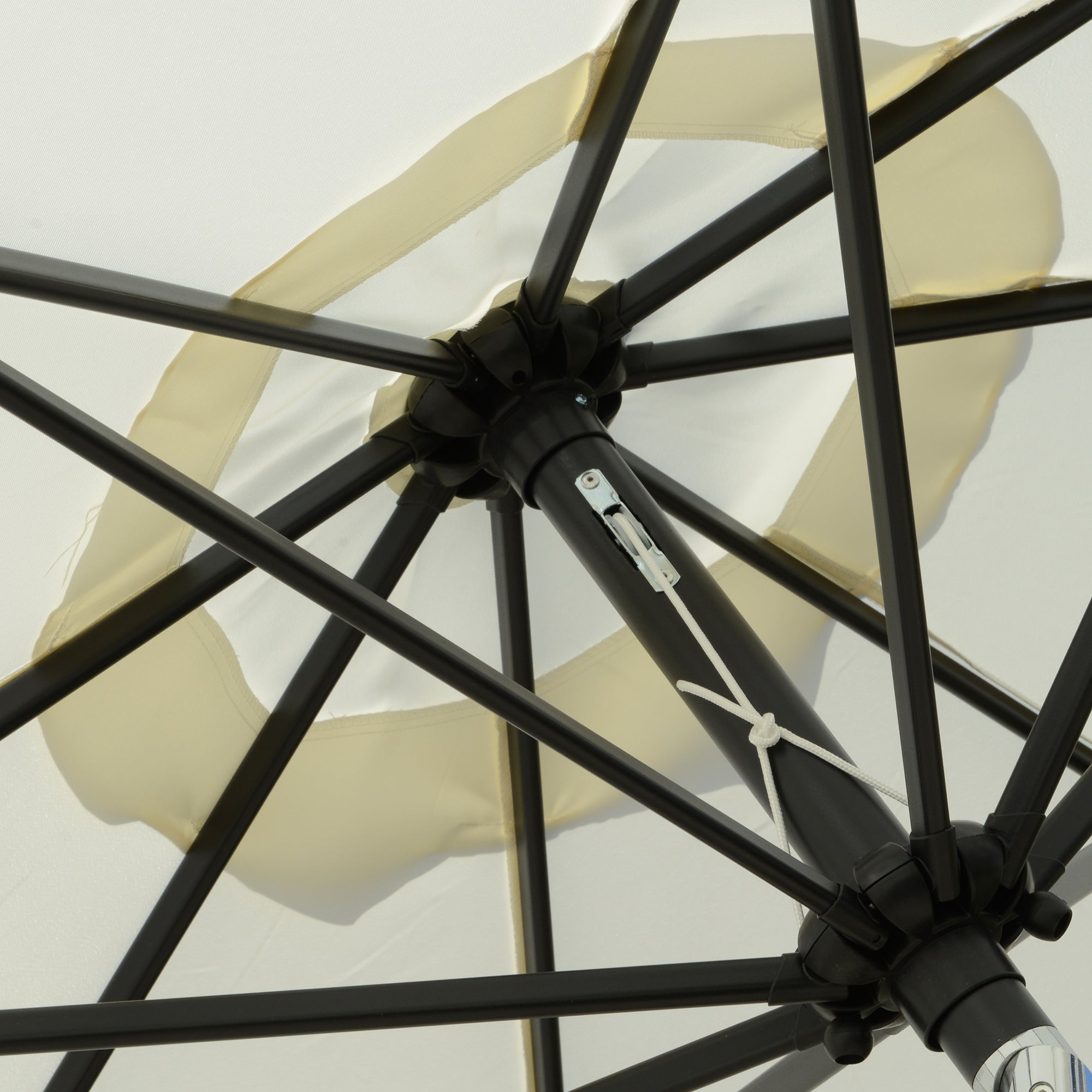 Kozy 2.7m Patio Parasol Garden Umbrellas Outdoor Sun Shade Table Umbrella with Tilt, Crank, 8 Ribs, Ruffles, White