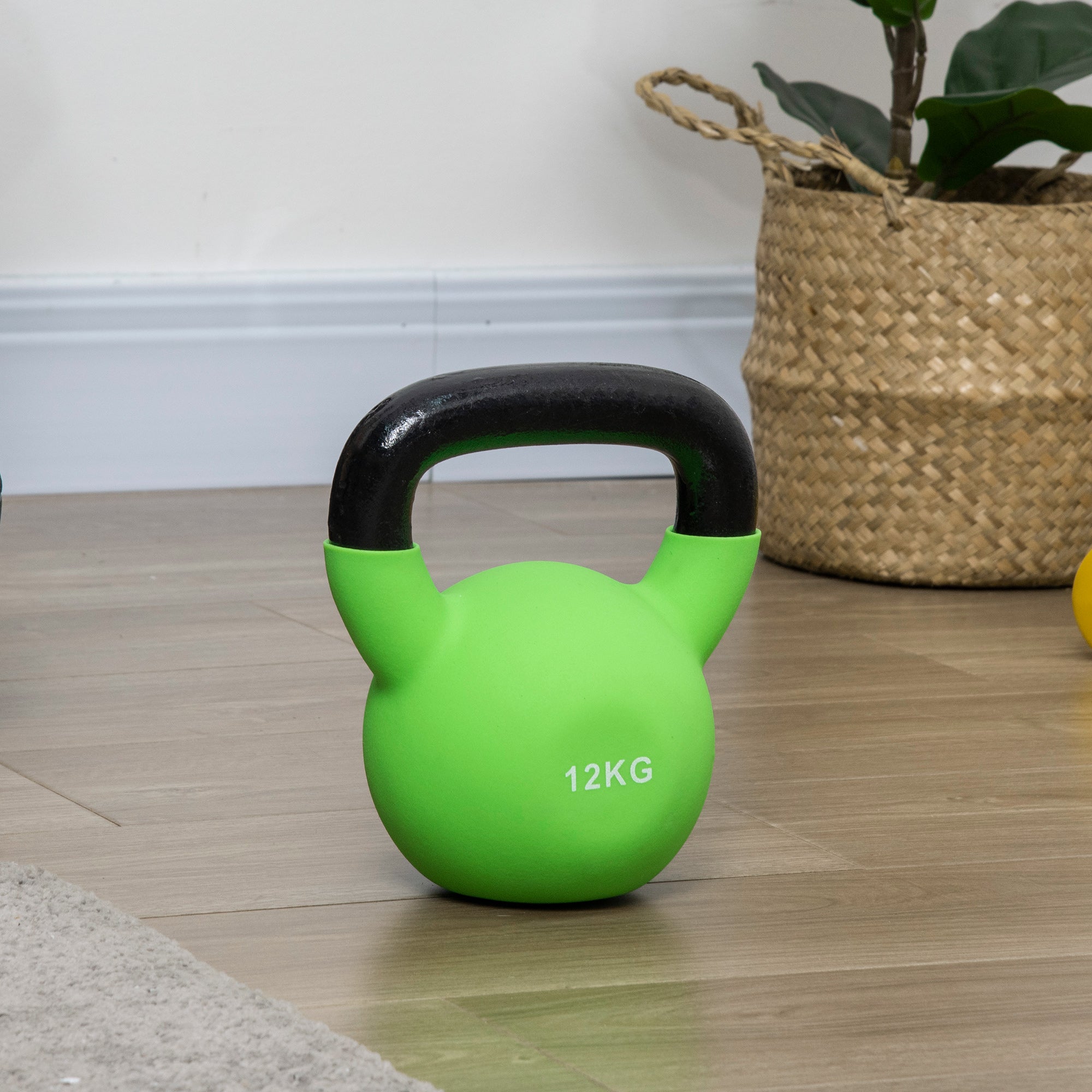 Kozy Soft Kettlebell, 12kg Kettle Bell with Non-Slip Handle for Home Gym Weight Lifting and Strength Training, Green