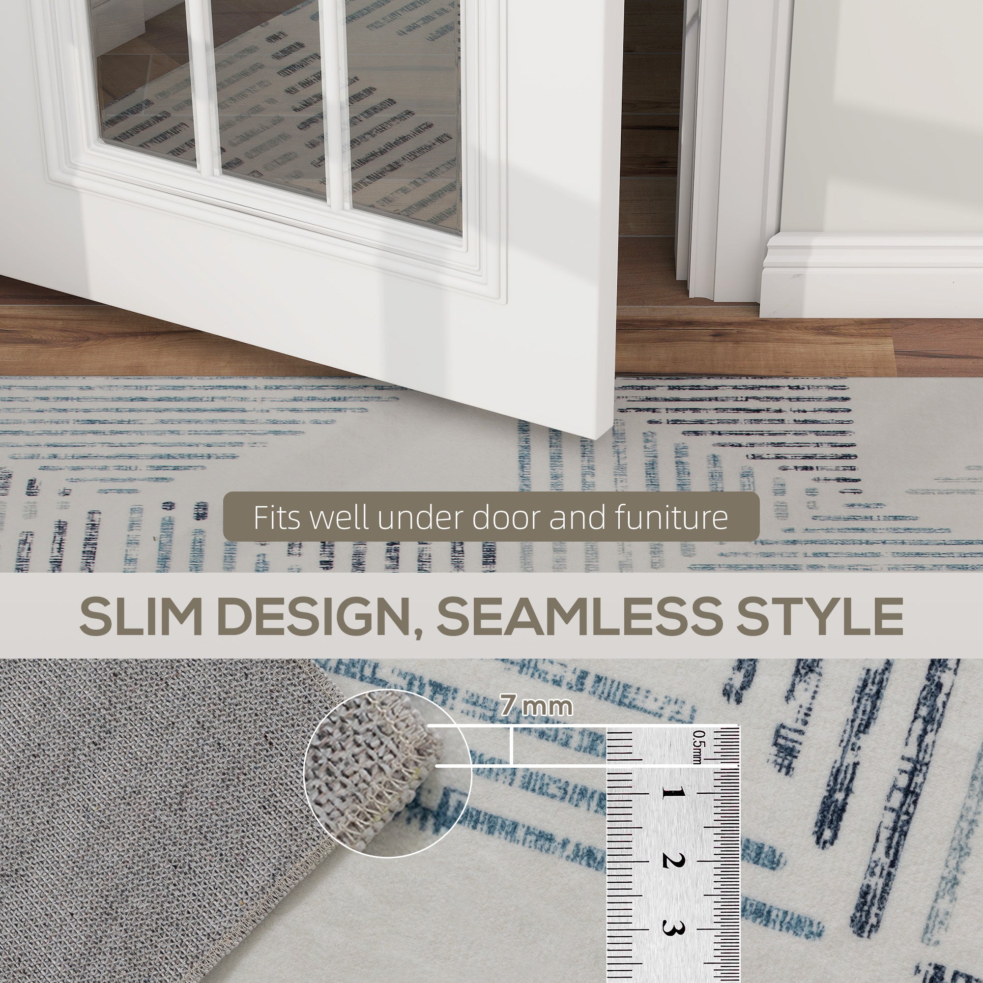 Kozy - Modern Area Rug, Geometric Pattern Non-Slip Washable Rug, Soft Floor Carpet for Living Room, Bedroom, Dining Room, Home Office, 230 x 160 cm, Multi-Coloured