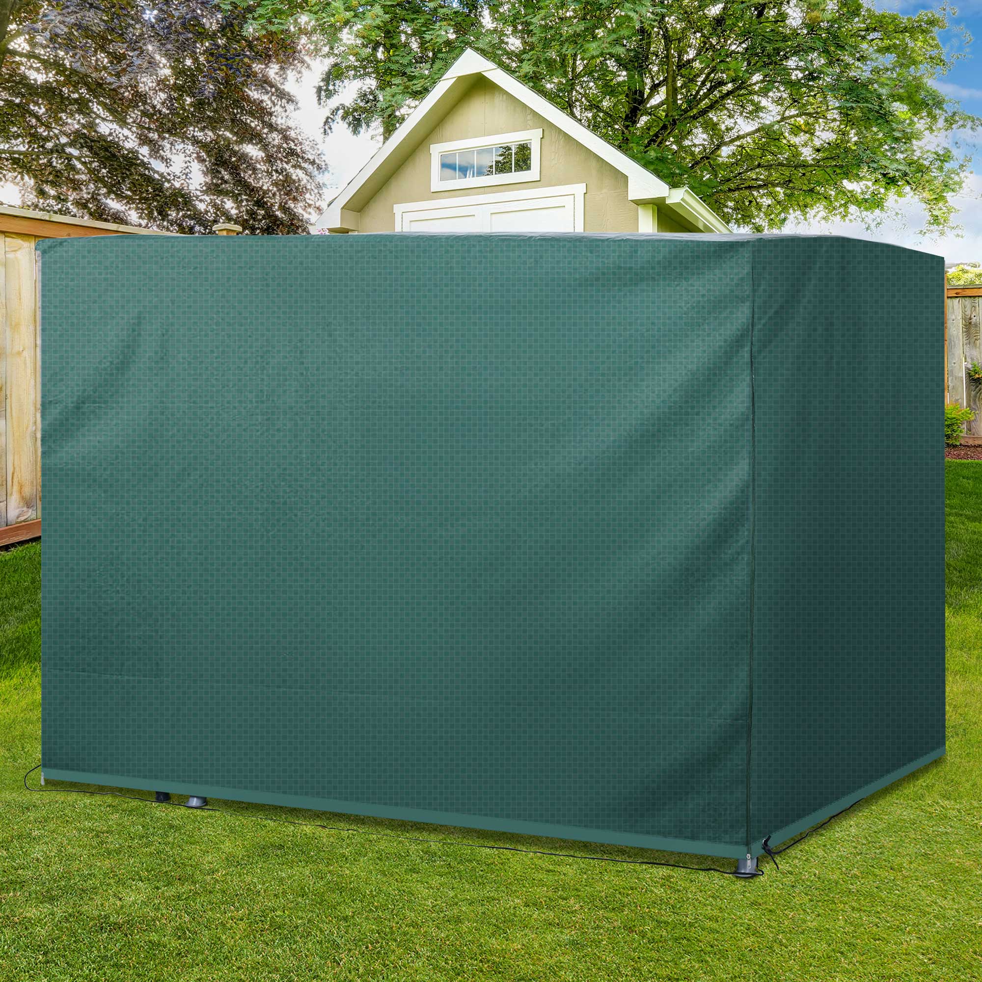 Kozy Patio 3 Seater Swing Chair Bench Cover Outdoor Garden Furniture Rain Protection Cover Protector Waterproof Anti-UV, 215L x 155W x 150Hcm, Dark Green