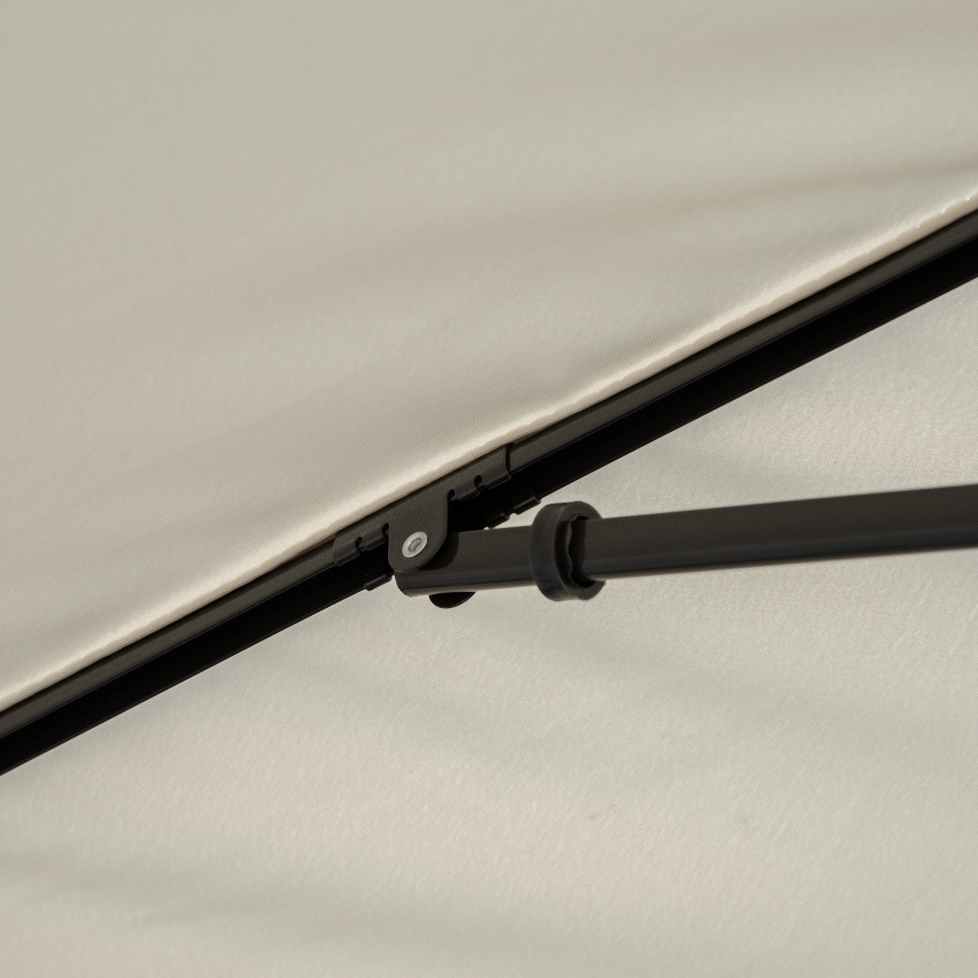 Kozy Garden Parasol Umbrella, Outdoor Market Table Umbrella with Ruffles & Aluminium Pole, Rectangular Tilting Parasol Sun Shade Canopy, 2 x 1.3m, Beige