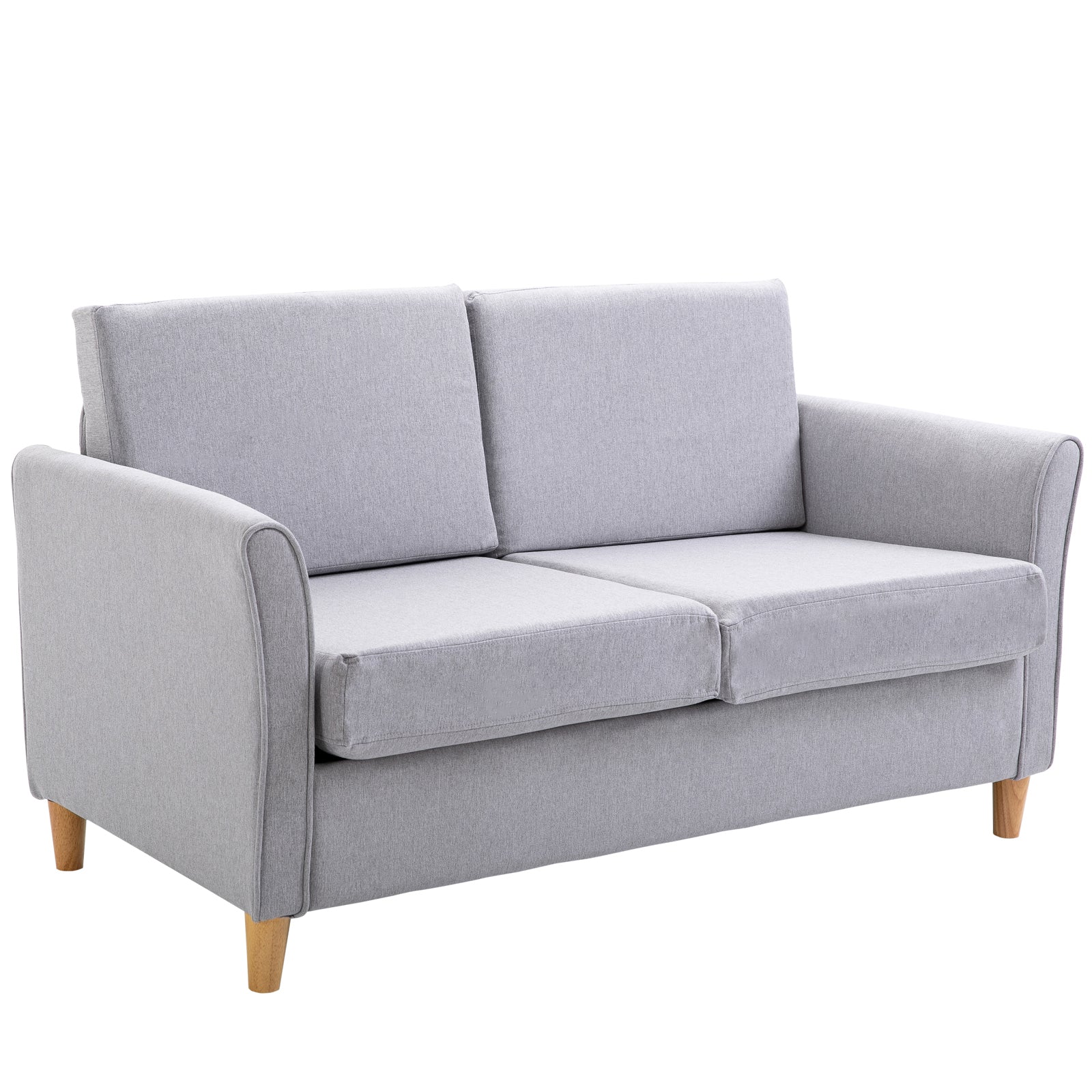 HOMCOM Sofa Double Seat Compact Loveseat Couch Living Room Furniture with Armrest Blue