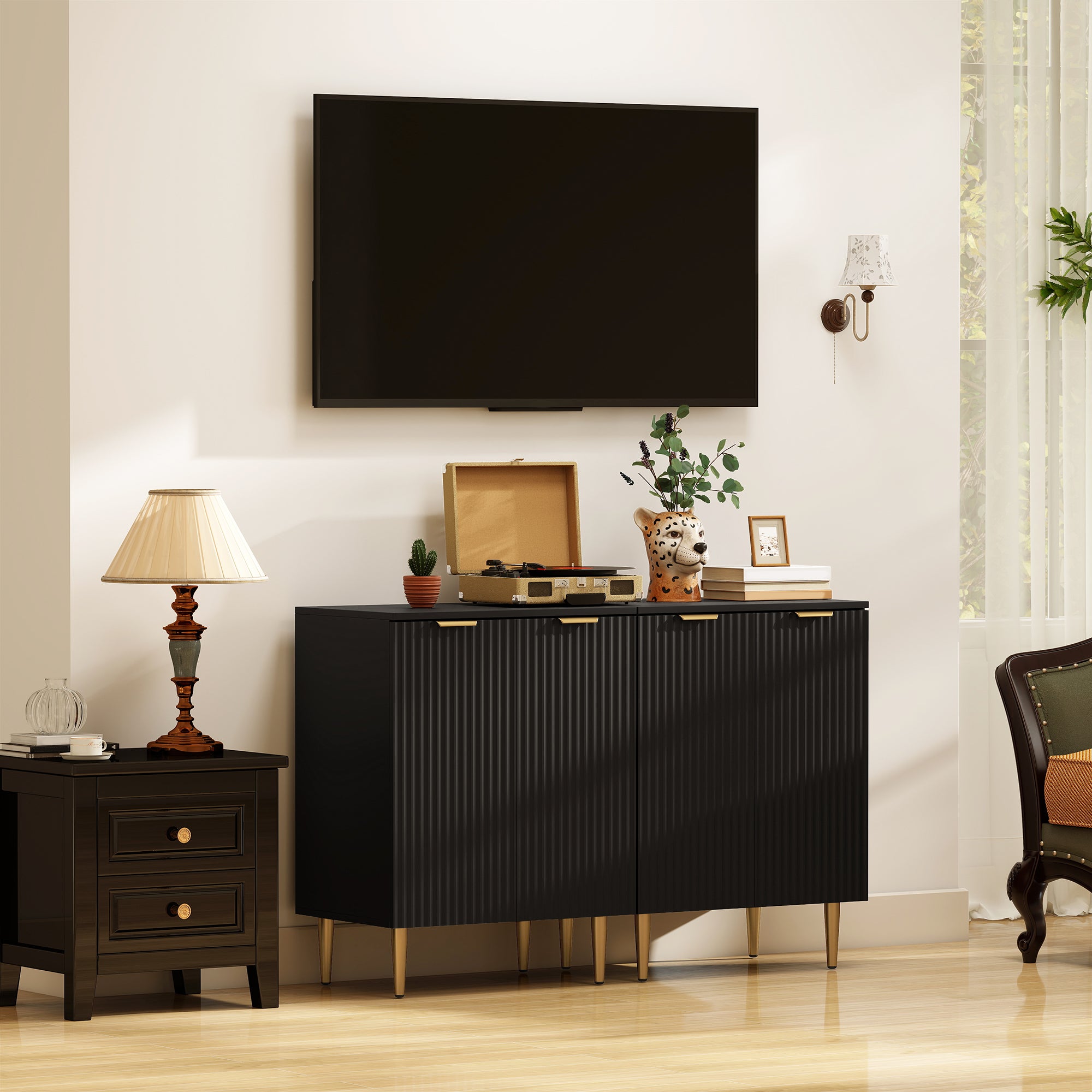 Kozy Adjustable Shelf Sideboard - Black