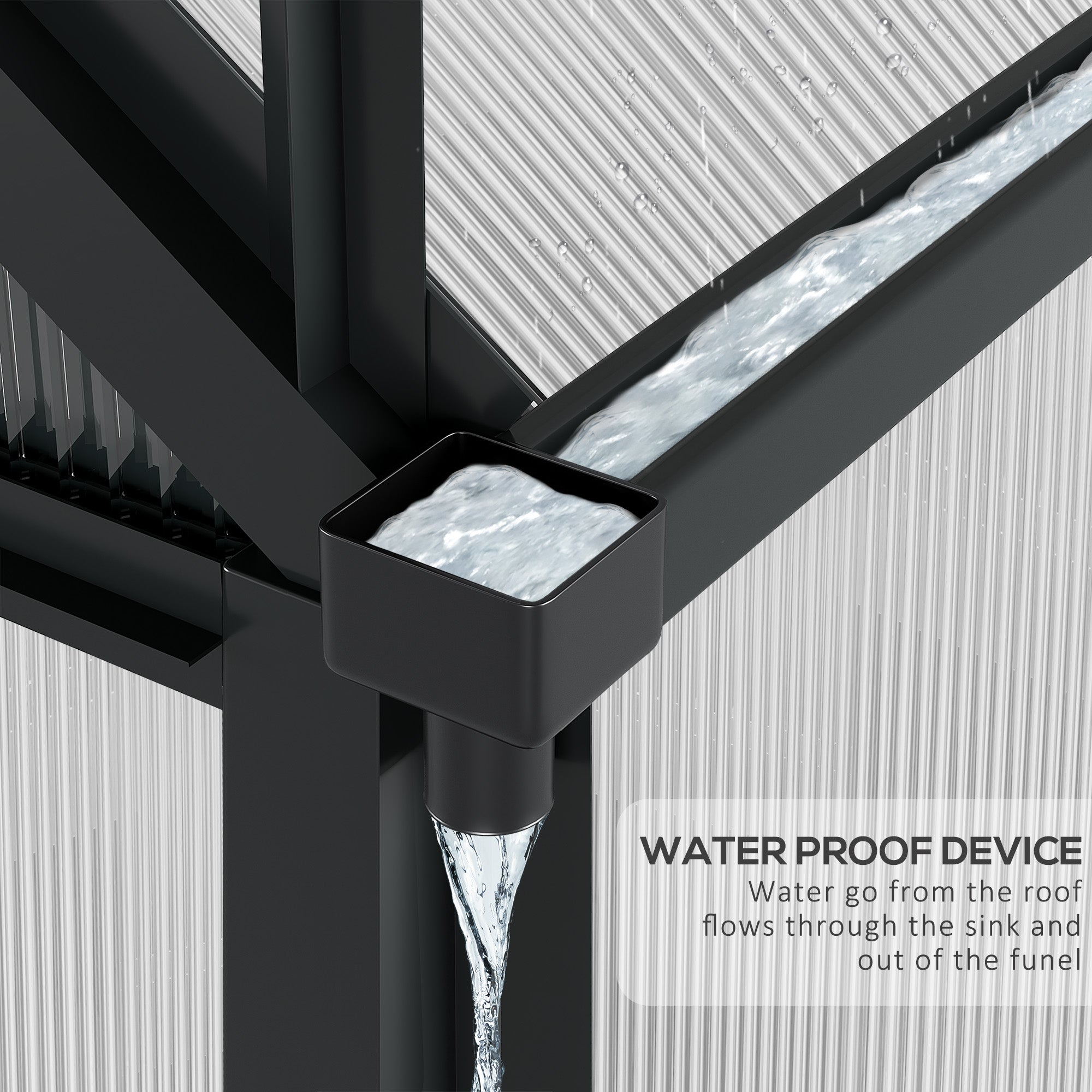 Kozy 6 x 10ft Polycarbonate Greenhouse, Large Walk-In Green House with Slide Door and Window, Garden Plants Grow House with Aluminium Frame and Foundation, Grey