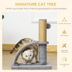 PawHut Cat Tree Tower, Indoor Climbing Activity Centre with Scratching Post, Massage Board, Hanging Toy, Grey | Aosom UK