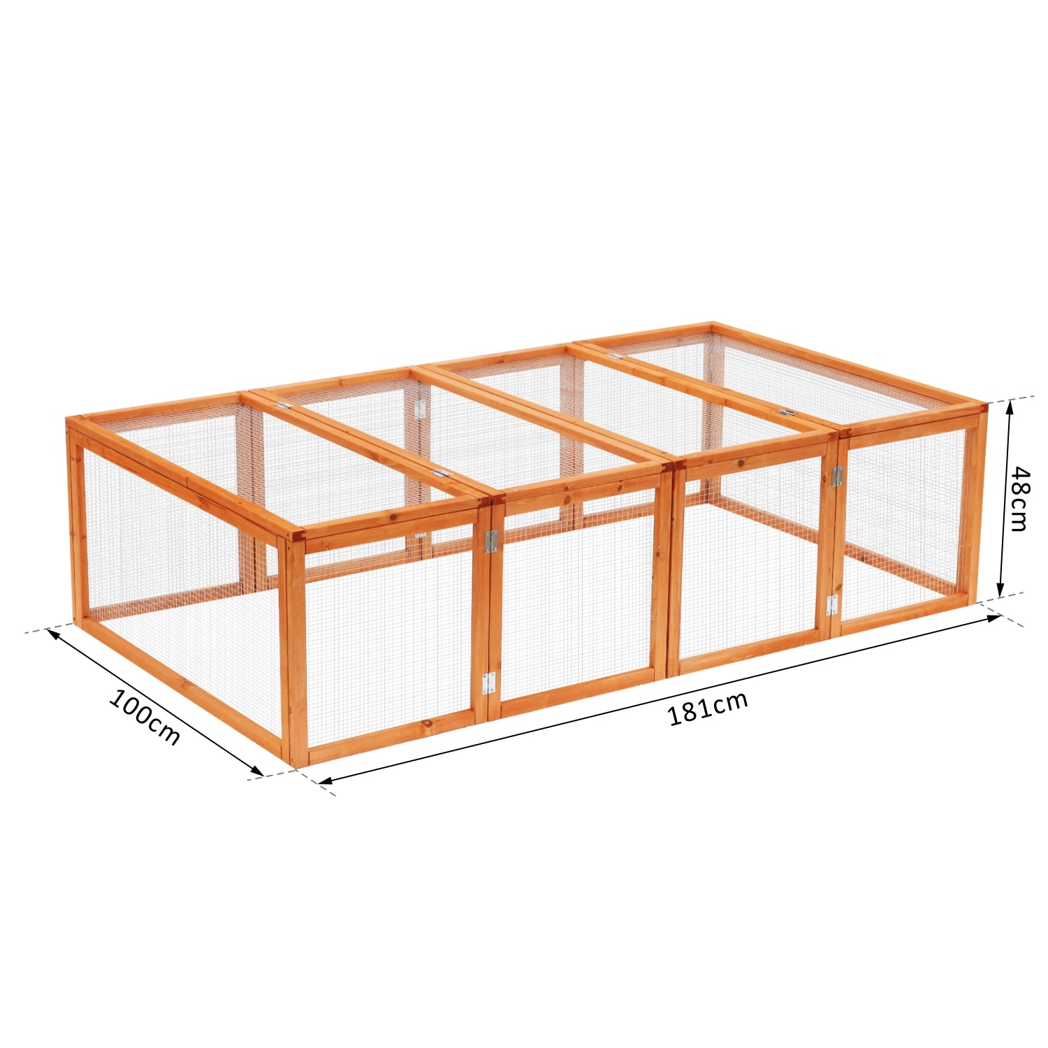 Pawhut Rabbit Hutch W/ Mesh Wire, 181Lx100Wx 48H cm-Wood | Aosom UK