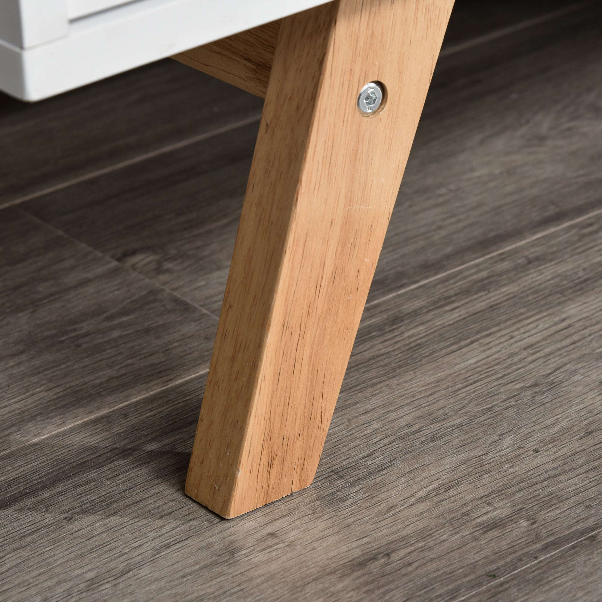 Kozy TV Stand Cabinet for TVs up to 65", Media Unit w/Wood Legs Storage Shelves Entertainment Center Modern Living Room Home Furniture White