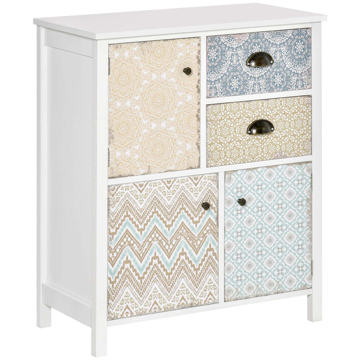 Kozy Drawer Table Sideboard Multi-purpose Storage Chest Shabby Chic Entryway Living Room Bedroom Furniture Organizer Unit