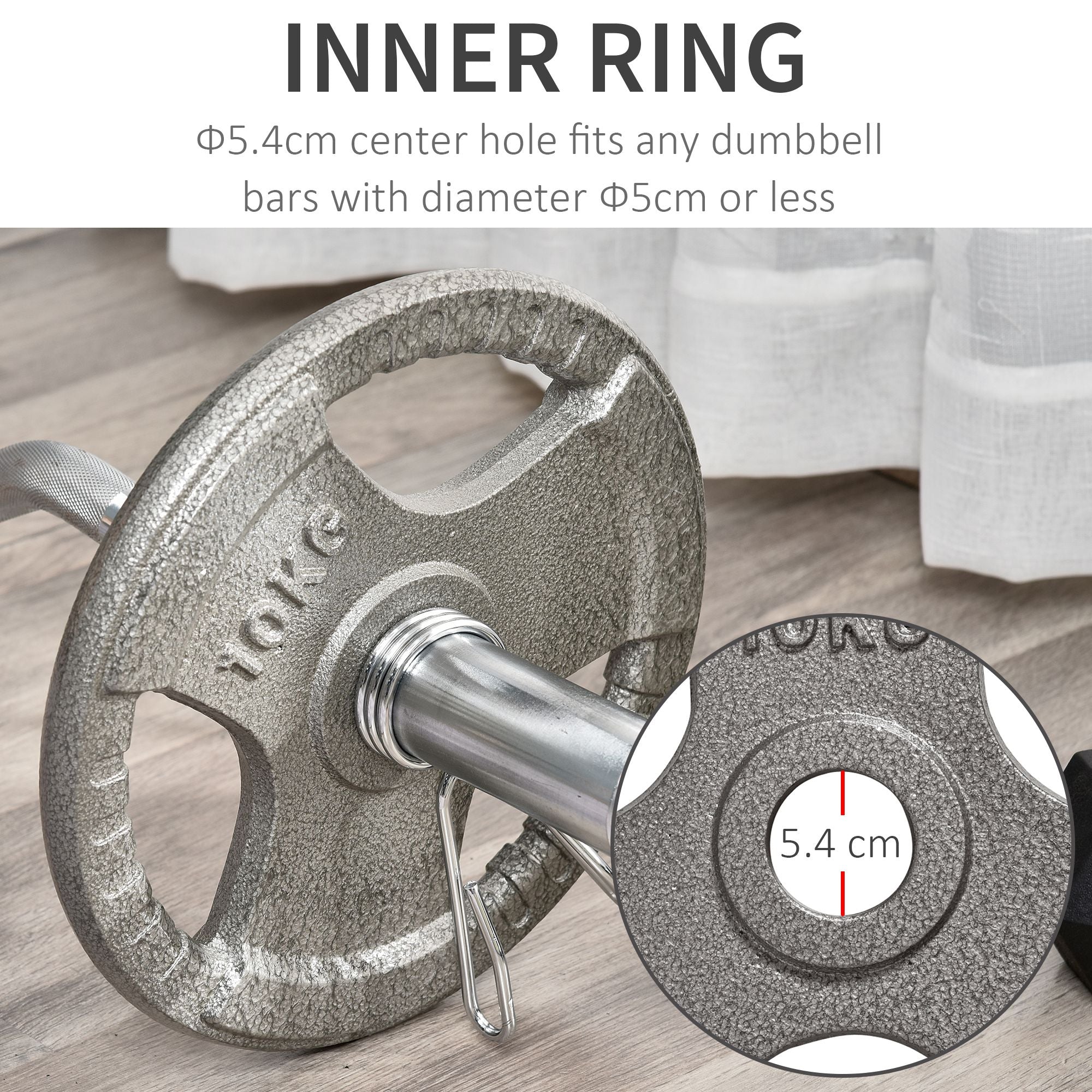 Kozy Set of 2 Cast Iron Weight Plates for 2"/5cm Hole Dumbbell Handle Bar, Barbell Weight 2 x 10kg
