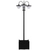 3-head Solar Lamp Post, Street Light with Planter, Automatic-on, 6 Hour Max Outdoor Ready LED Lighting