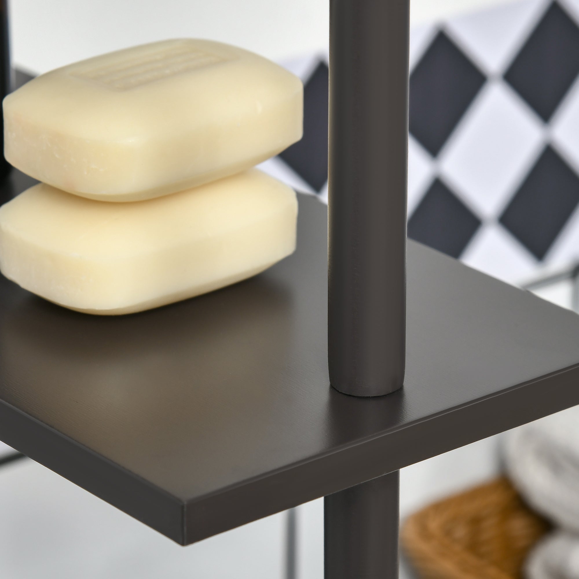 Kozy Tall Bathroom Cabinet, Freestanding Bathroom Storage Cabinet with 2-Tier Shelf and Drawers, Narrow Cupboard Storage Unit, Brown