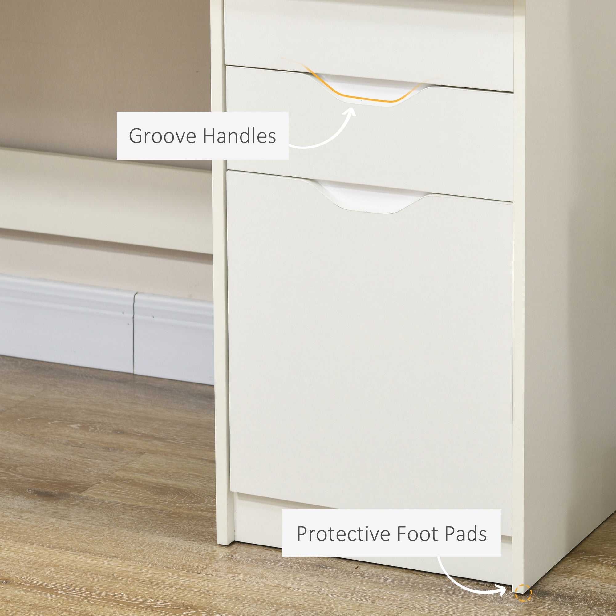 Kozy Computer Desk with Drawers, High Gloss Home Office Desk with Storage Cabinet, Study Workstation, 120 x 60cm, White