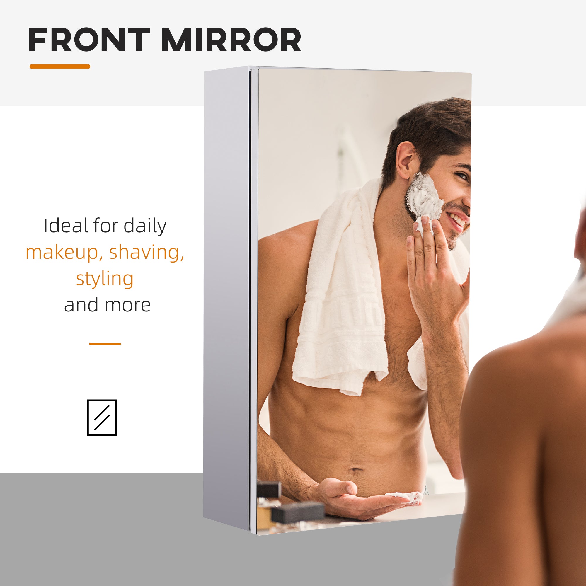 Kozy Stainless Steel Wall-mounted Bathroom Mirror Storage Cabinet 300mm (W)