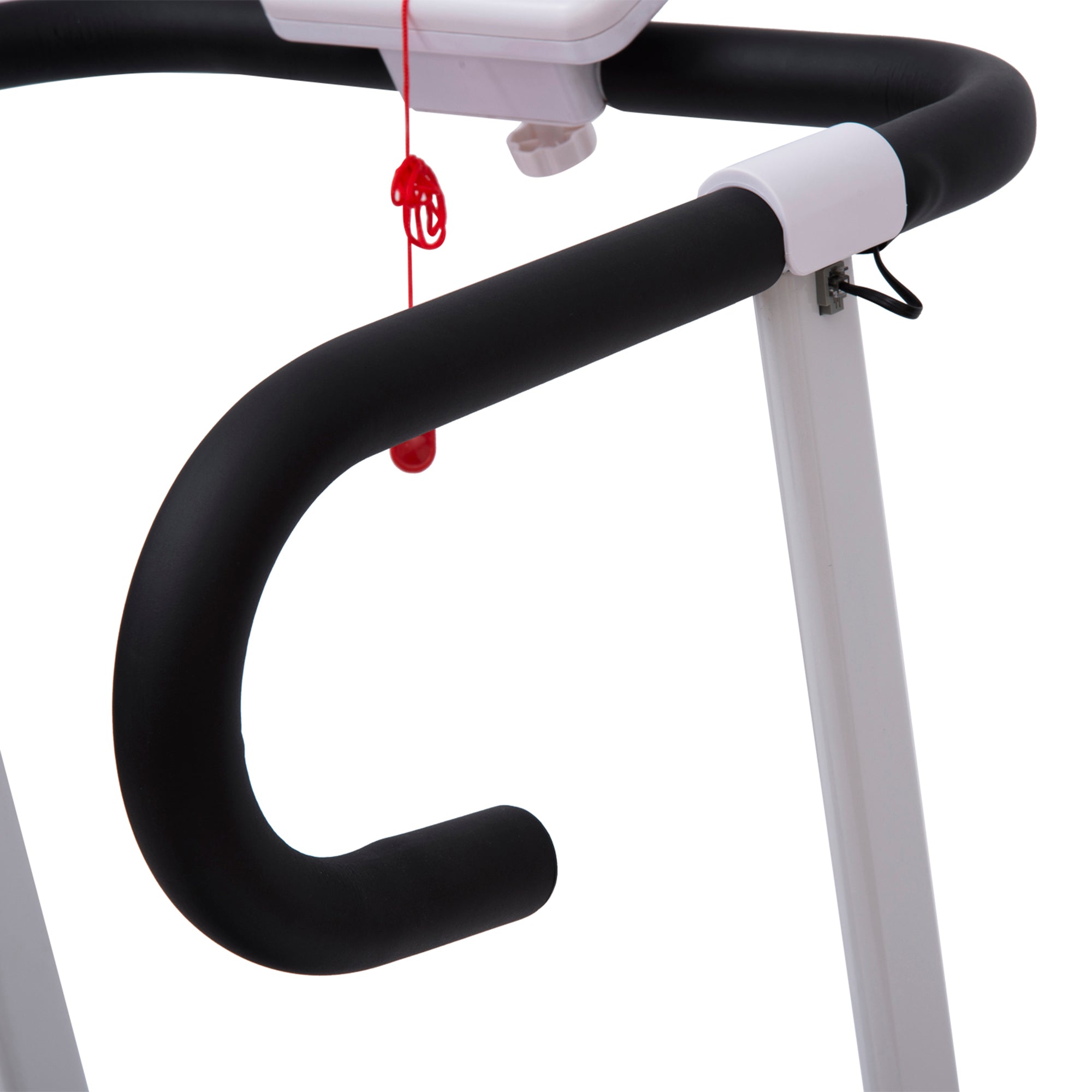 Kozy Folding Treadmill with Incline, Walking Pad Treadmill for Home, 1-10km/h Under Desk Running Machine with LCD Display and Wheels, No Assembly, White