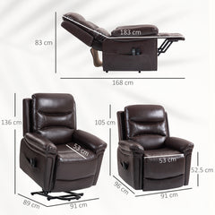 Kozy - Power Lift Recliner Chair with Vibration Massage, Heat, USB - Brown