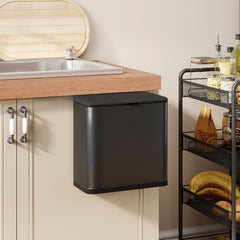 Kozy 8L Hanging Kitchen Bin, Rubbish bin with Lid and Removable Inner Bucket for Kitchen Cabinet Door, Under Sink, Office