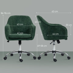 Kozy - Velvet-Feel Office Chair - Dark Green