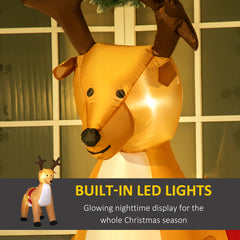 Kozy 6ft Christmas Inflatable Reindeer Decoration Xmas Indoor Outdoor Fun w/ Lights Accessories Holiday Blow Up Decor Animal