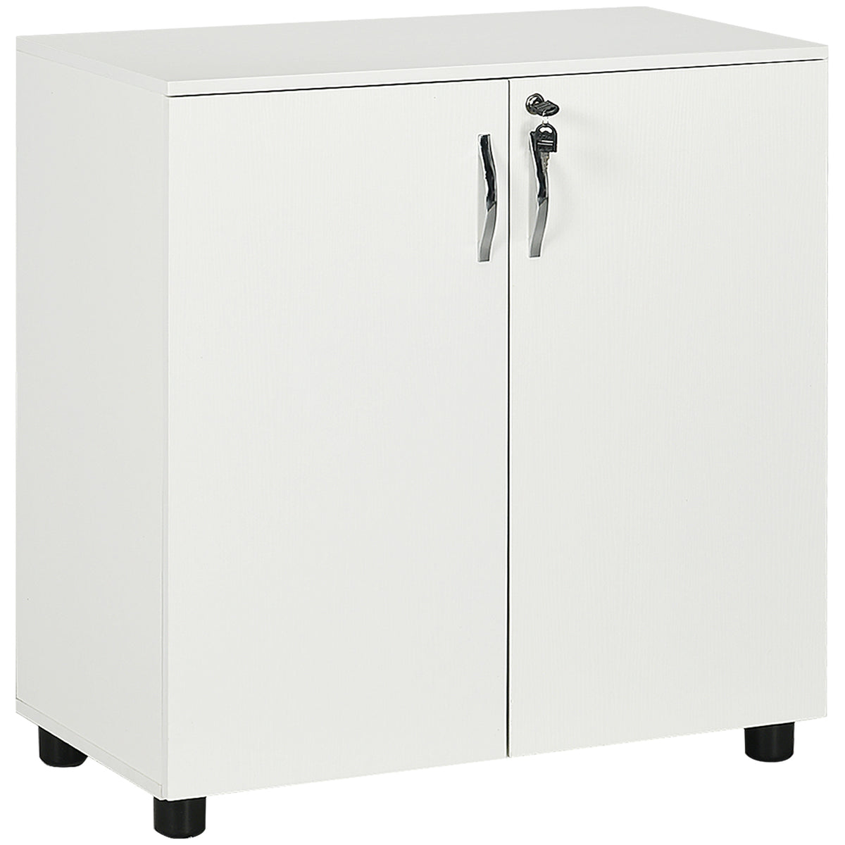 Kozy Two-Tier Locking Office Storage Cabinet - White
