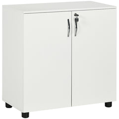 Kozy Two-Tier Locking Office Storage Cabinet - White
