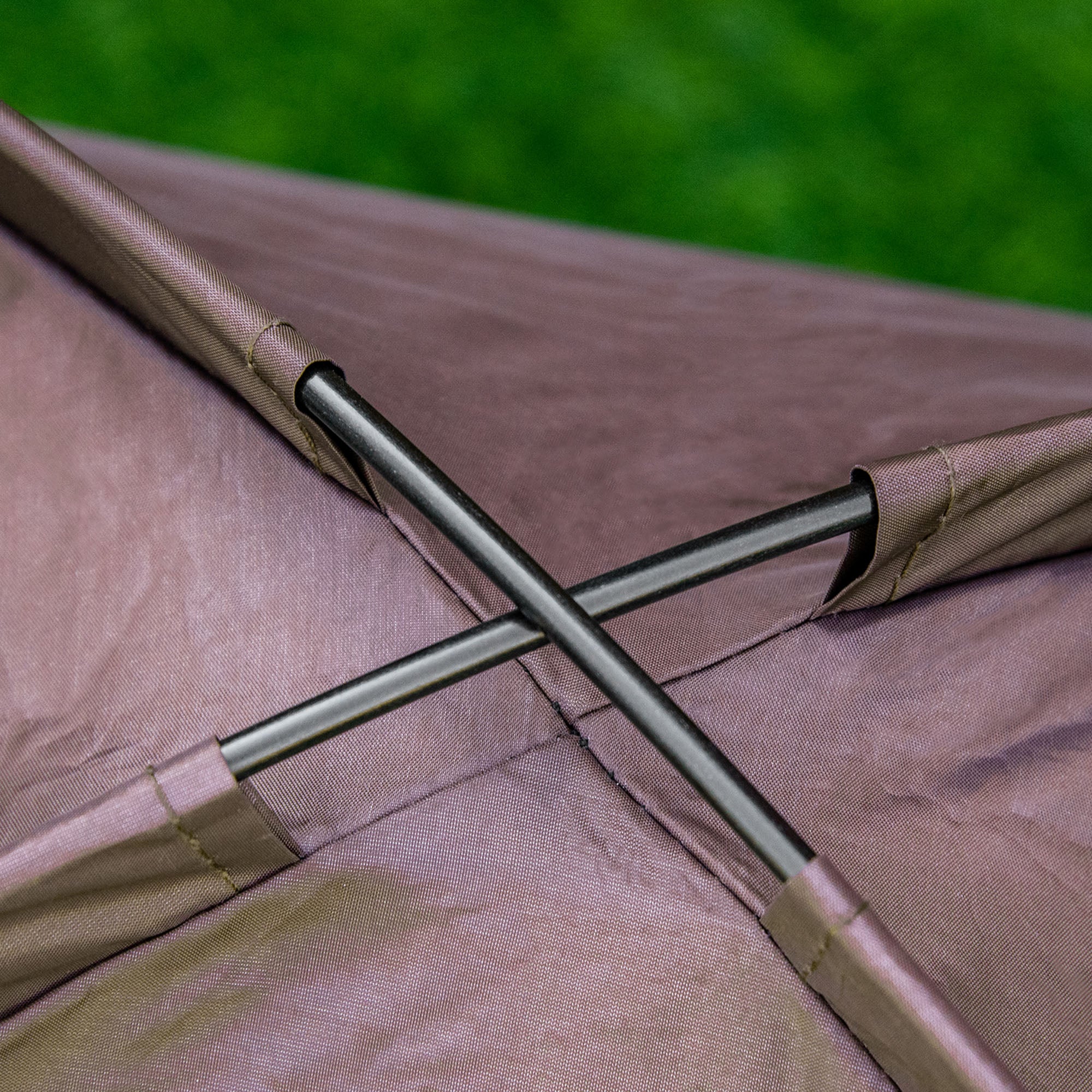 Kozy Raised Dog Bed Waterproof Elevated Pet Cot with Breathable Mesh UV Protection Canopy Brown, for Small Dogs, 61 x 46 x 62cm