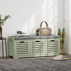 Kozy - 3-Drawer Shoe Storage Bench - Green