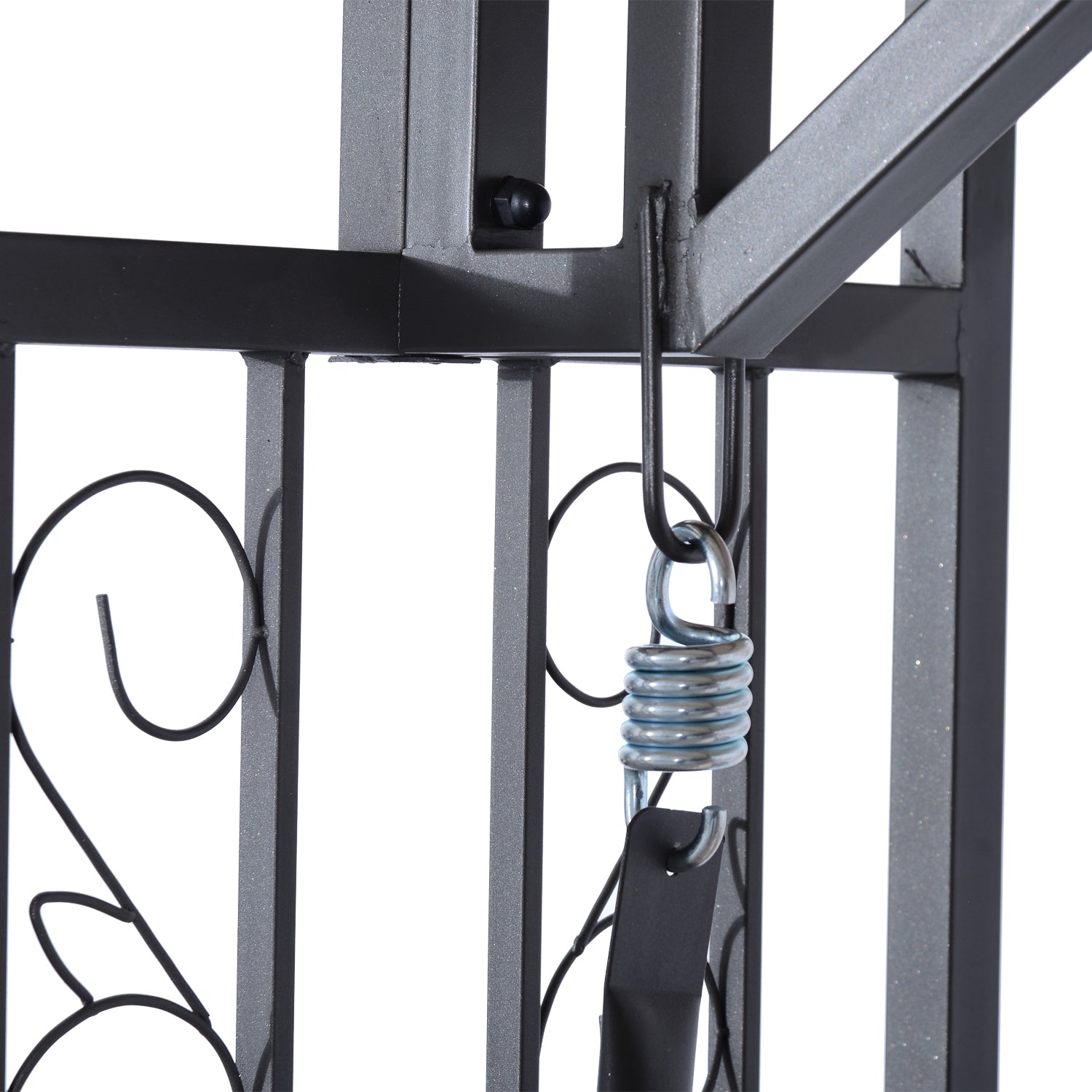 Kozy Outdoor Garden 2 Seater Canopy Swing Chair Seat Porch Loveseat Vintage Hammock Cushioned Seat w/ and Side Drink Panel