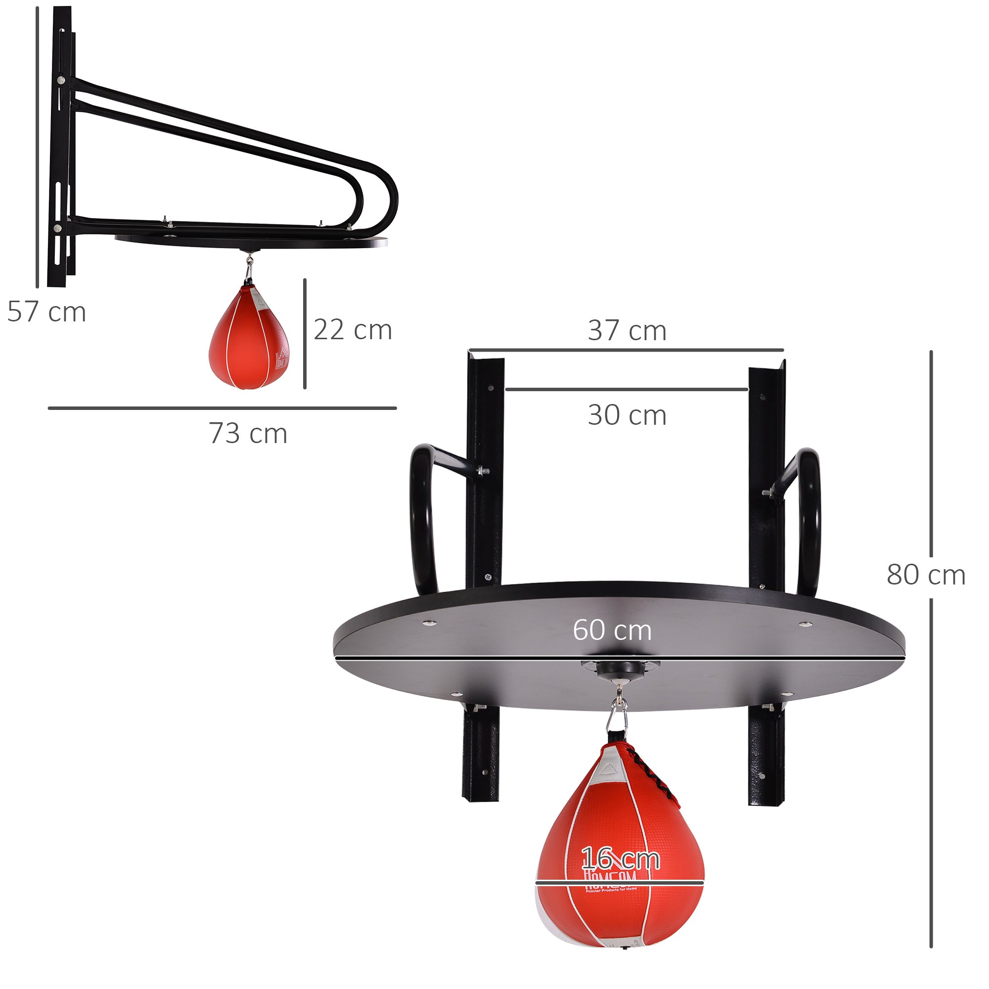 Kozy Wall-mounted Punching Ball Height Adjustable Hanging Speedball Platform Set Frame Stand Boxing Sports