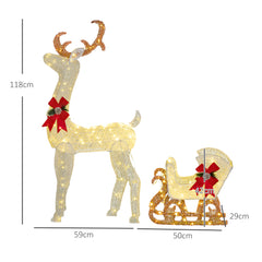Kozy - 170 LED Light Reindeer and Sleigh Christmas Decoration