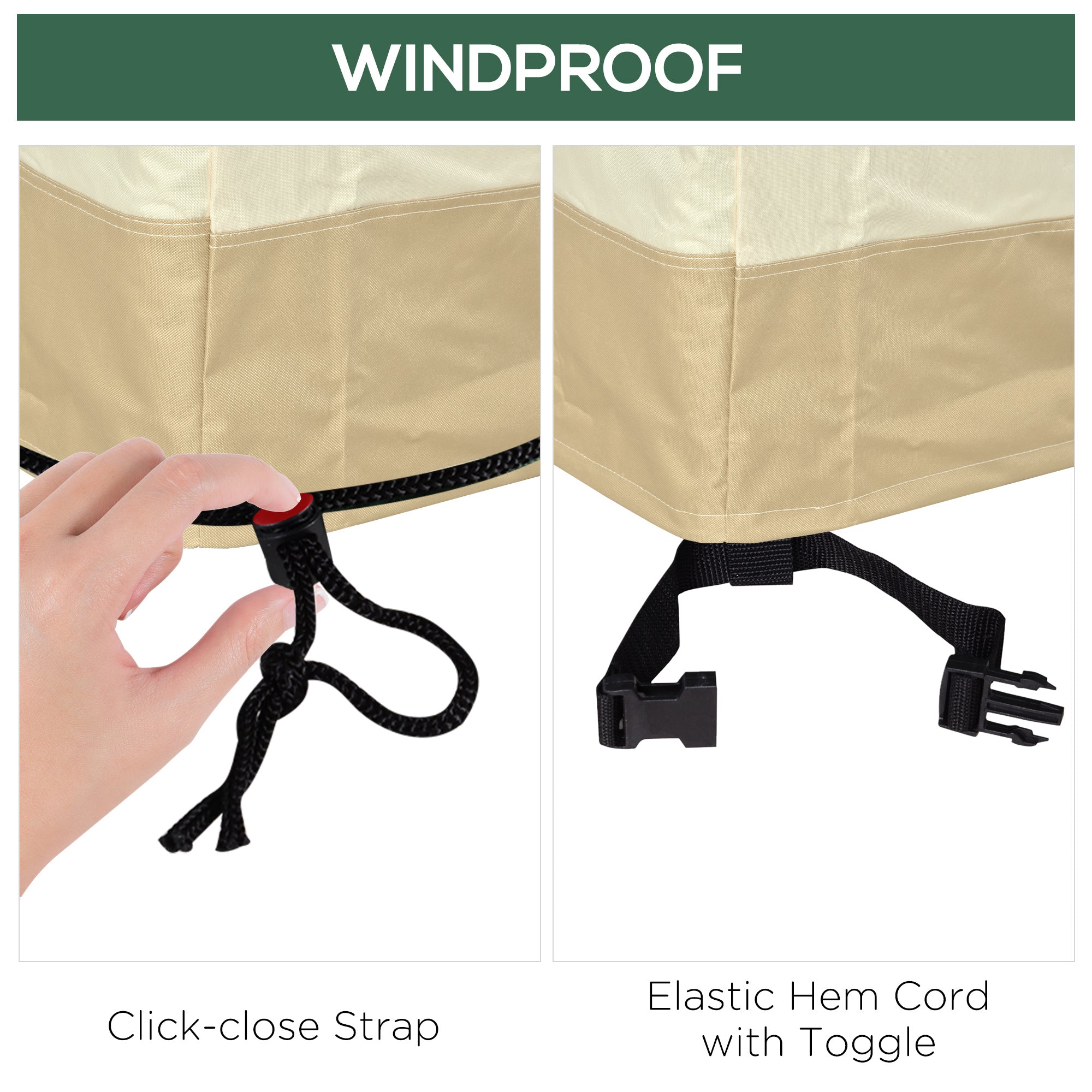 Kozy 600D Oxford Cloth Furniture Cover 3 Seat Rattan Chair Protector Large Garden Patio Outdoor Waterproof L152 x W87 x H58-79cm