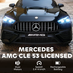 Kozy Licensed Mercedes AMG Kids Electric Car, 12V Ride On Car with Dual Motors, Remote Control for 3-6 Years, Black