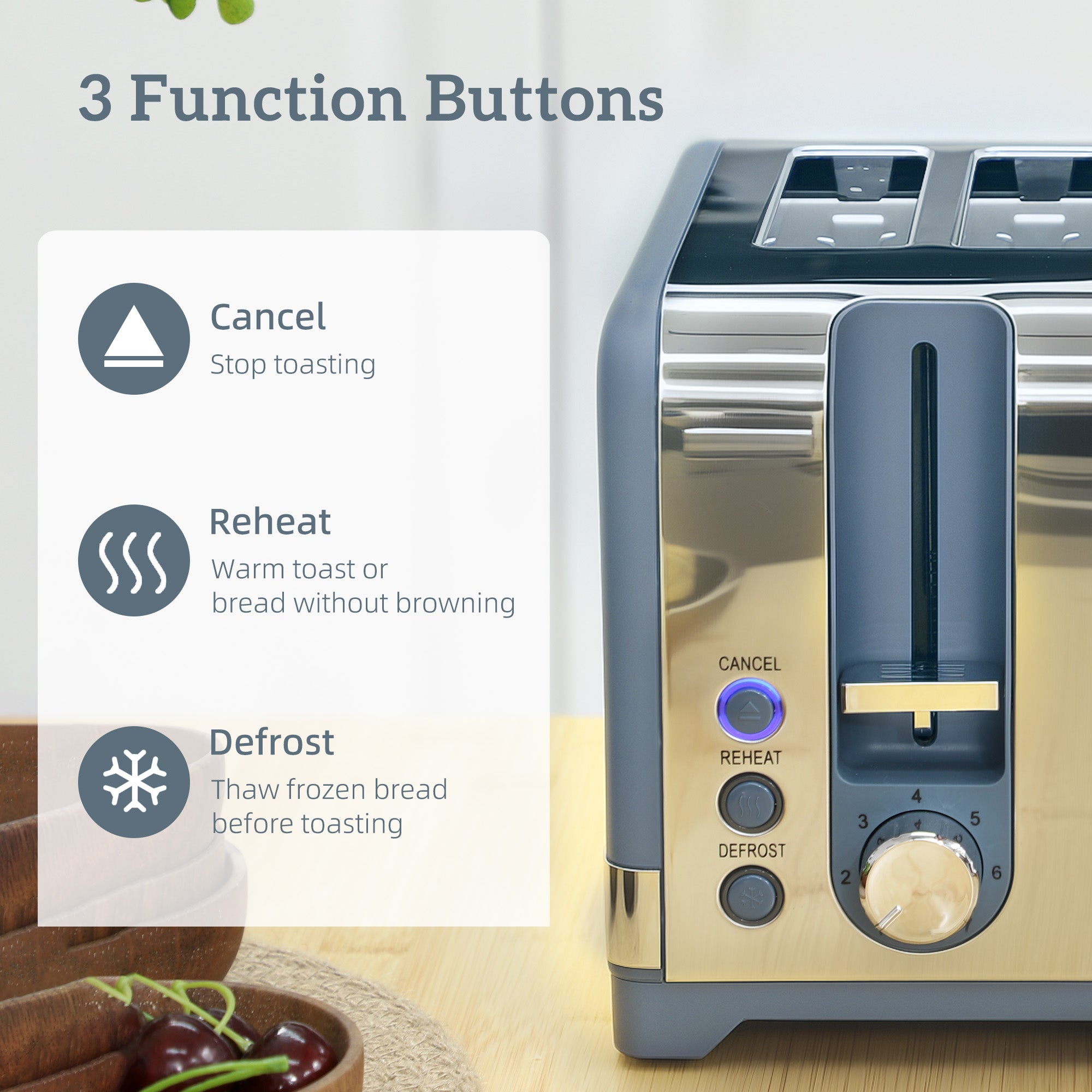 Kozy Sleek Textured Kettle and Four-Slice Toaster Set - Blue