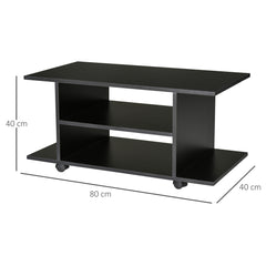 Kozy Modern TV Cabinet Stand Storage Shelves Table Mobile Bedroom Furniture Bookshelf Bookcase Black