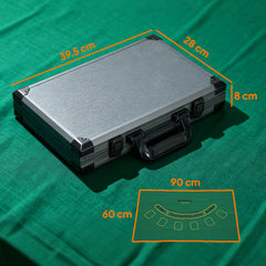 Kozy 400-Piece Poker Chips Set with Lightweight ABS Case, Casino Texas Holdem Poker Set with Mat, 11.5g Numbered Poker Chips, Two Decks of Cards, Dealer, Five Dices, Grey