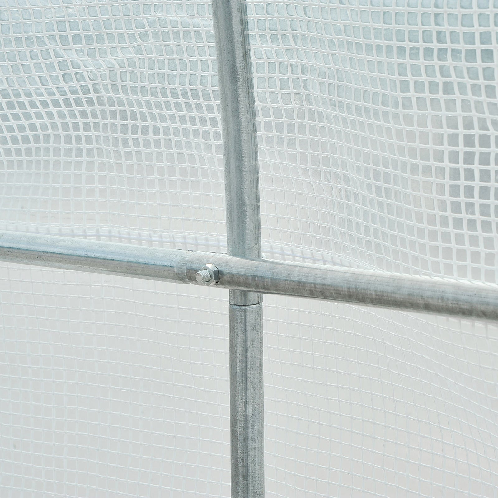 Kozy 3.5 x 2 x 2 m Polytunnel Greenhouse, Walk-in Green House for Garden with Mesh Windows, Galvanised Steel Frame, White