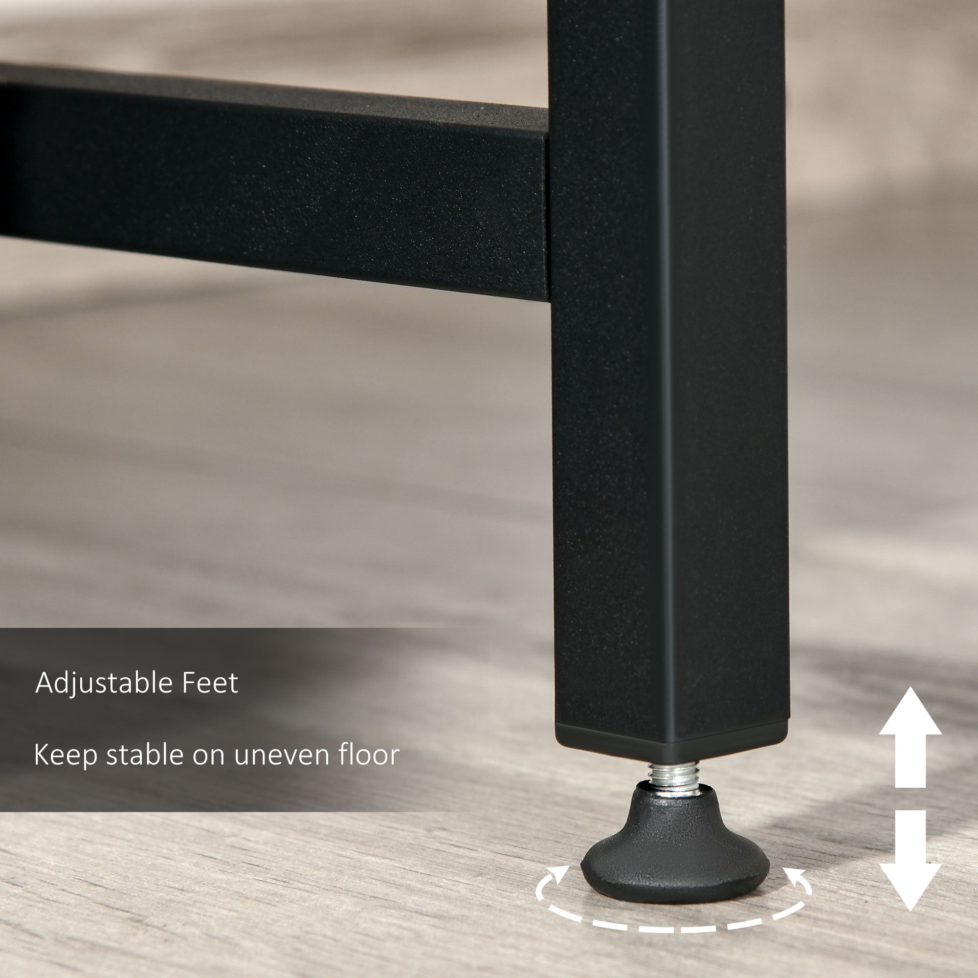 Kozy Computer Desk with Storage Shelf, 120 x 60cm Home Office Desk with Metal Frame, Study Table, Easy Assembly, Rustic Brown