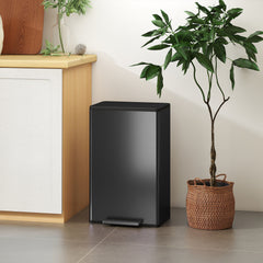 Kozy 45L Kitchen Bin, Pedal Bin with Soft-Close and Stay-Open Lid, Removable Inner Bucket, Odor Control for Kitchen, Office