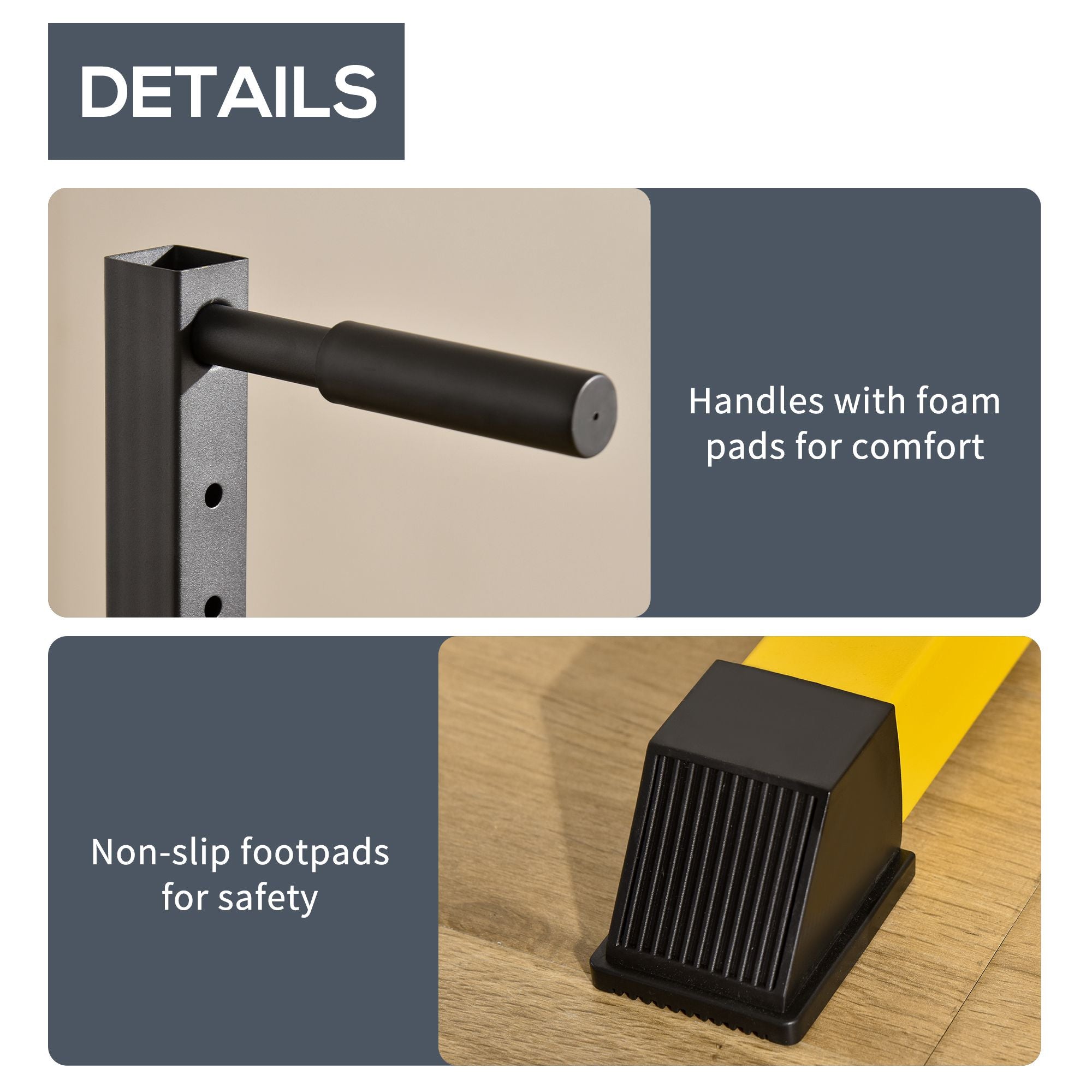 Kozy 83.5L x 71.5W x 126H cm Dip Station Chin Up Parallel Bars Pull Up Power Tower Home Gym Workout Bicep Tricep Fitness Equipment Height Adjustable