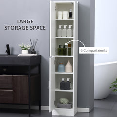 Kozy Tall Bathroom Cabinet with Mirror and Adjustable Shelf - White