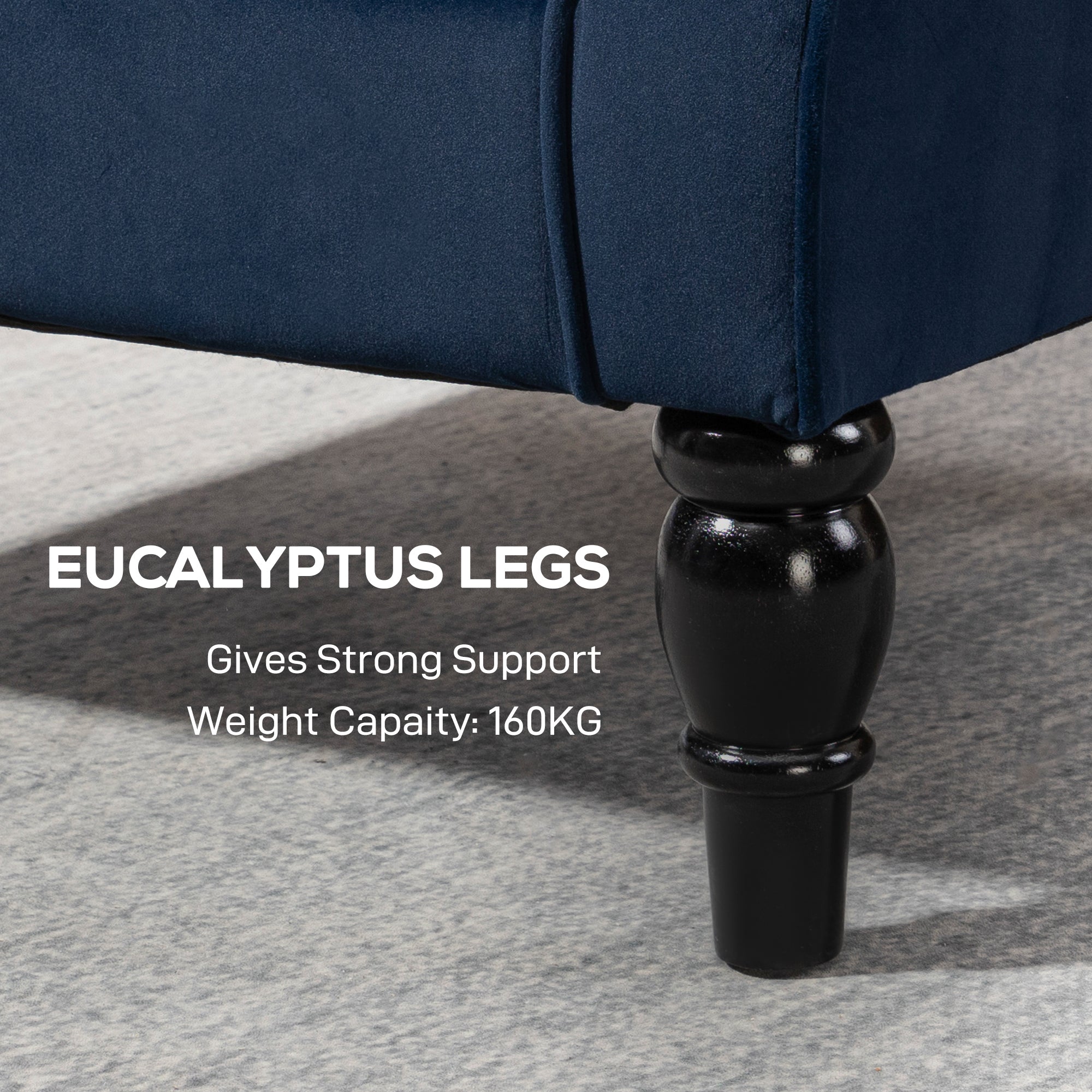 Kozy - Wingback Accent Chair, Retro Upholstered Button Tufted Occasional Chair for Living Room and Bedroom, Dark Blue