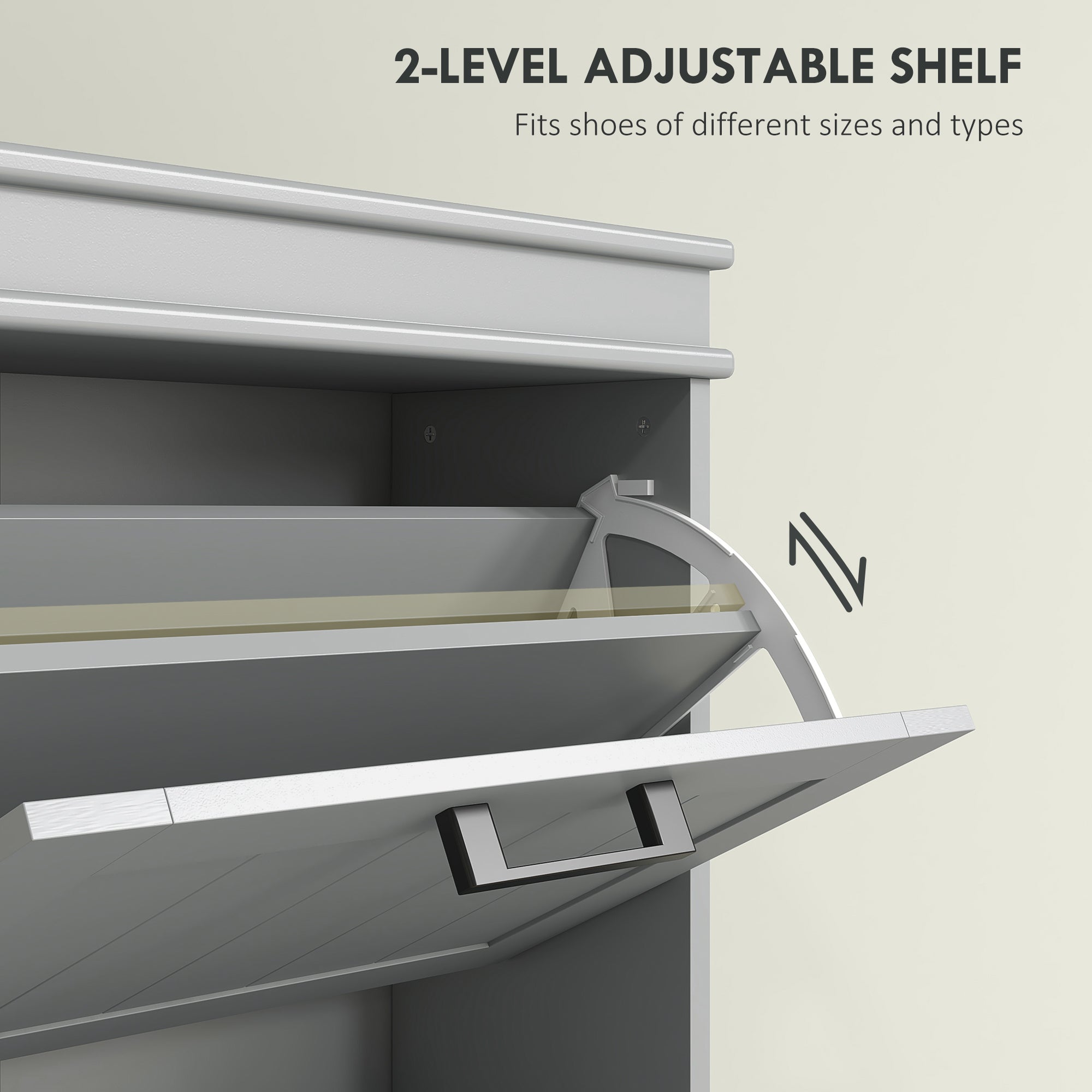 Kozy Three-Drawer Minimalistic Shoe Cabinet - Grey