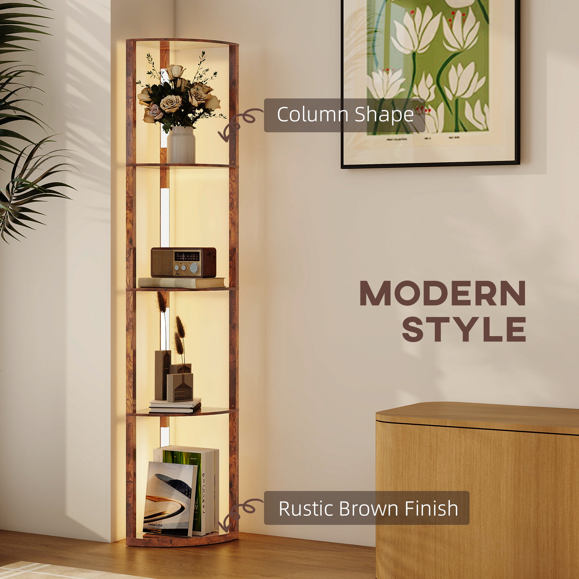 Kozy Three-Tier Corner Floor Lamp