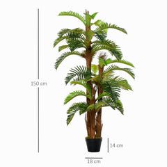 Kozy Artificial Plant Tropical Fern in Pot, Fake Plants for Home Indoor Decor, 150cm, Green