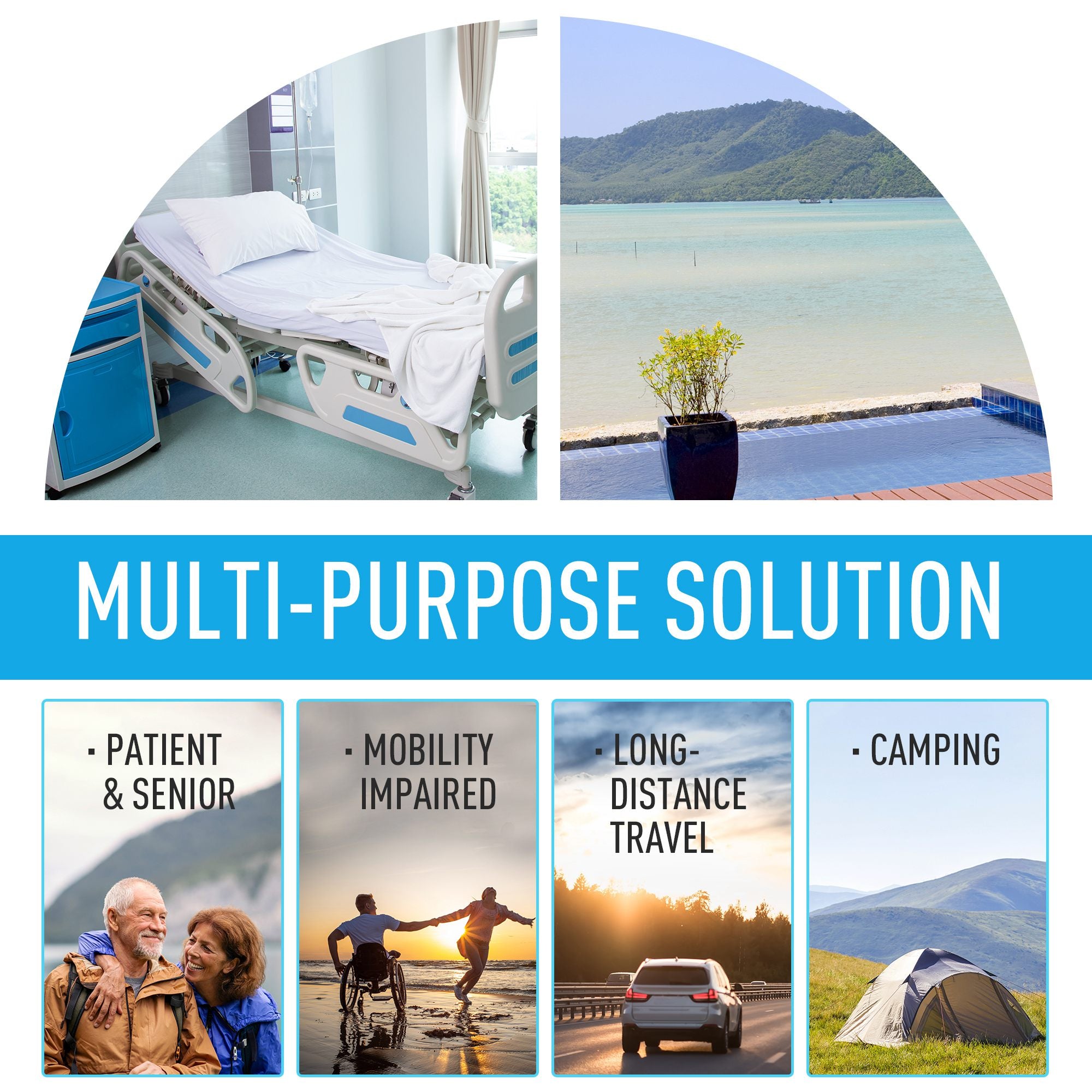 Kozy Portable Camping Toilet,  20L Flushable Porta Potty with 2 Detachable Tanks and Double Seal Valve for Travel Fishing Festival Campsite