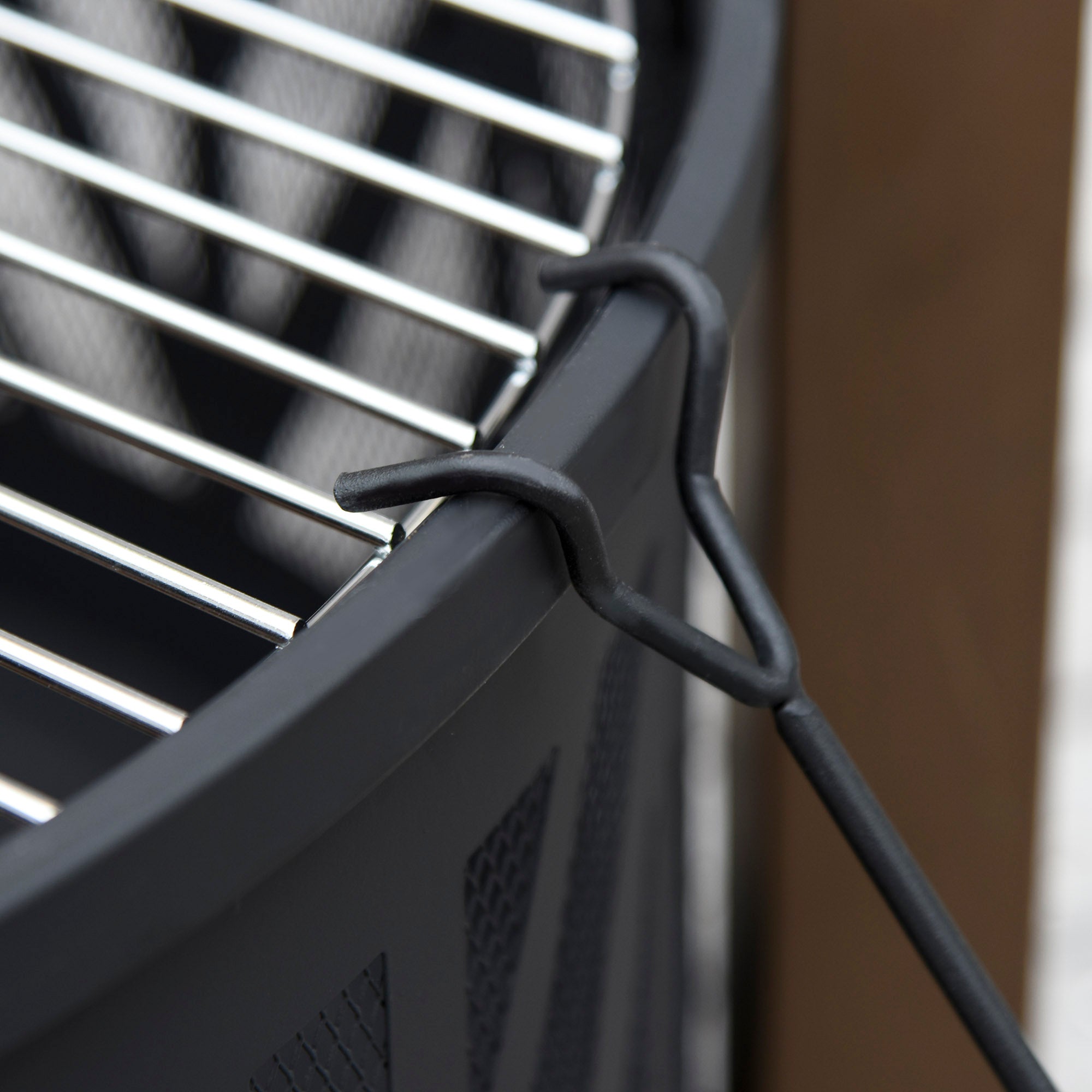 Kozy Metal Large Firepit Bowl Outdoor 2-In-1 Round Fire Pit Brazier w/ Lid,  BBQ Grill, Poker for Backyard, Camping, Bonfire, Wood Burning Stove, 78 x 78 x 60cm, Black