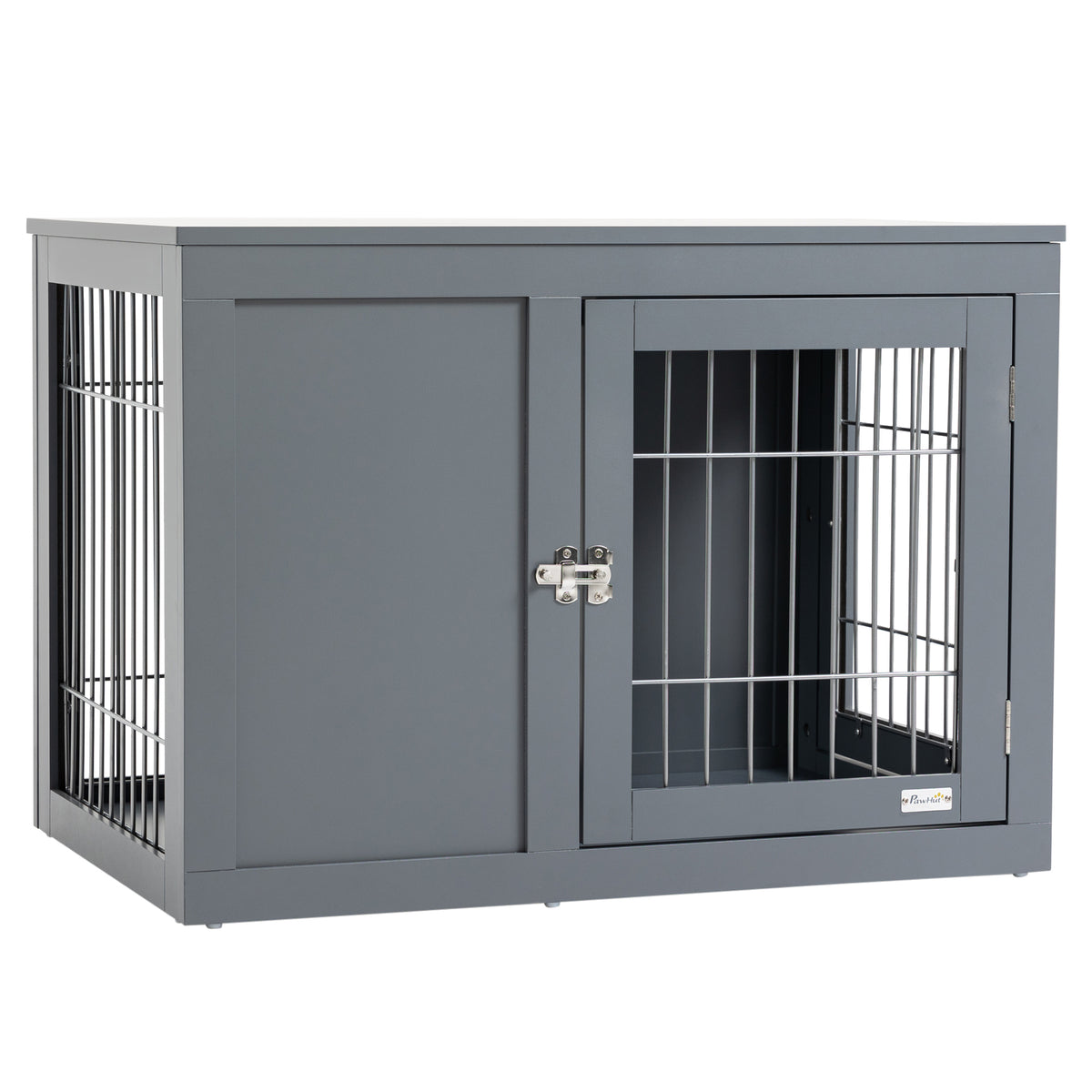 Kozy Furniture Style Dog Crate for Small and Medium Dogs, End Table Pet Cage with Two Lockable Doors - Grey