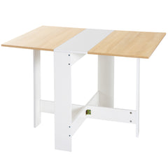 Kozy Wooden Folding Dining Table Writing Computer Desk PC Workstation Space Saving Home Office Oak & White