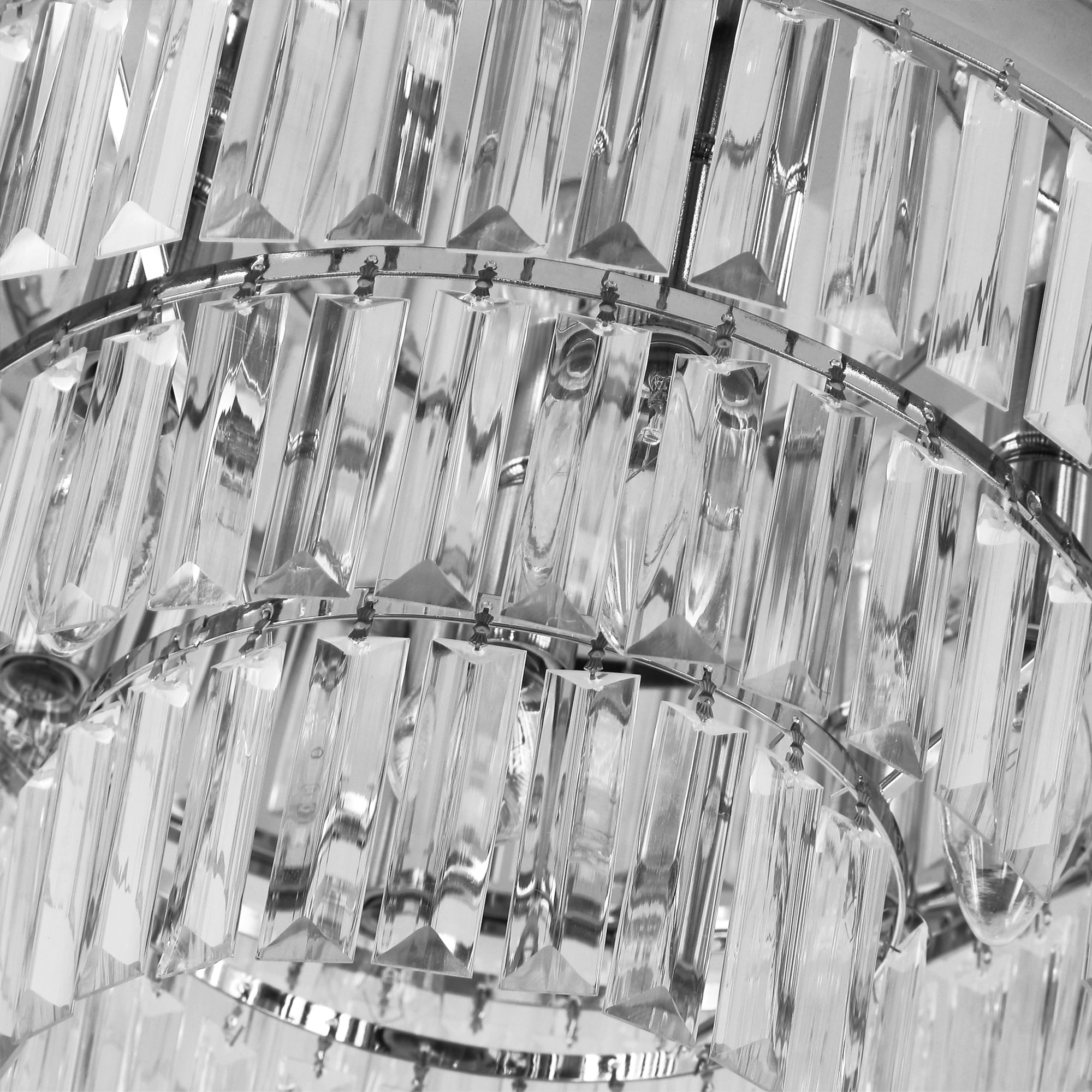 HOMCOM Round Crystal Ceiling Light 7 Lights Chandelier Mounted Fixture