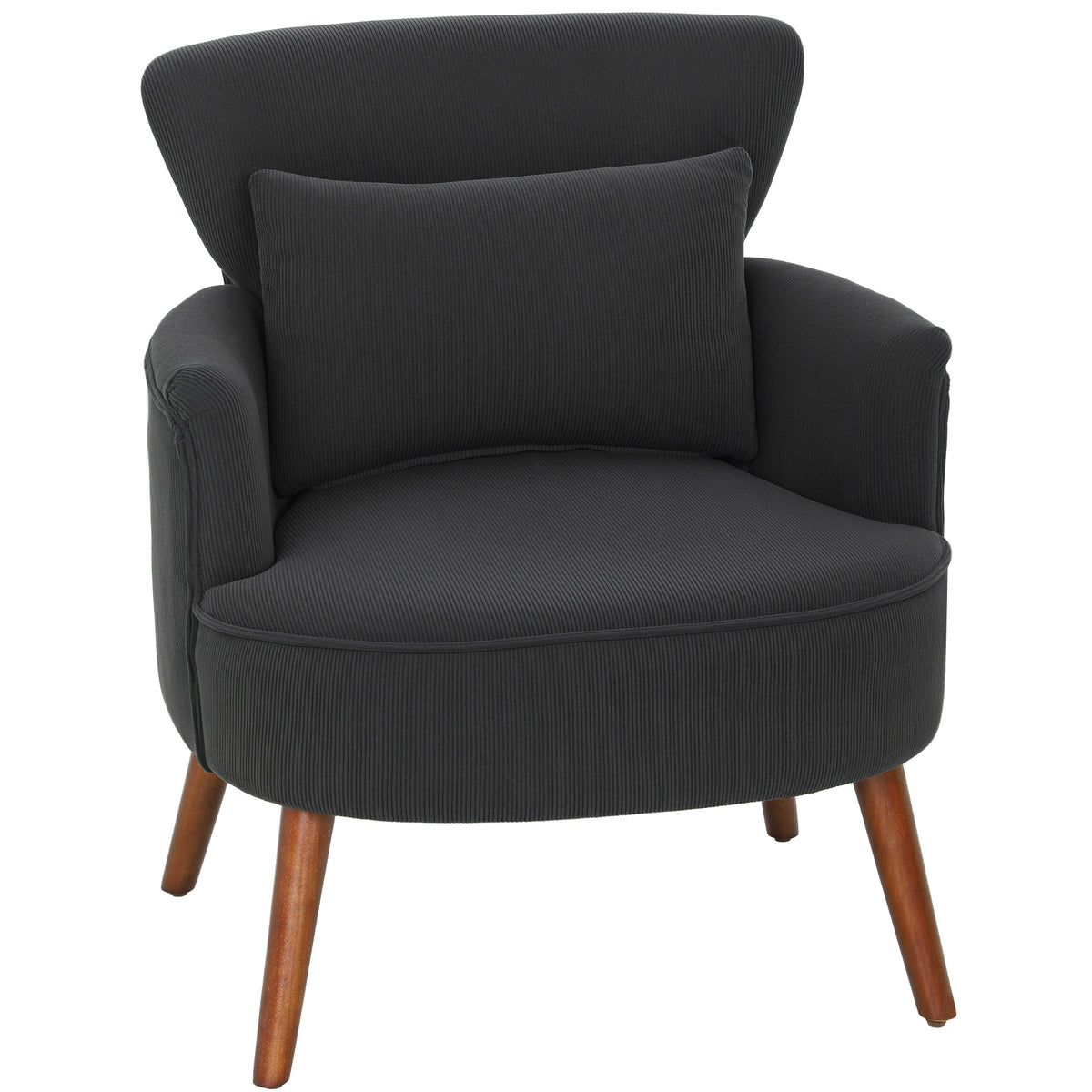 Kozy Corduroy Retro Accent Chair - Black
